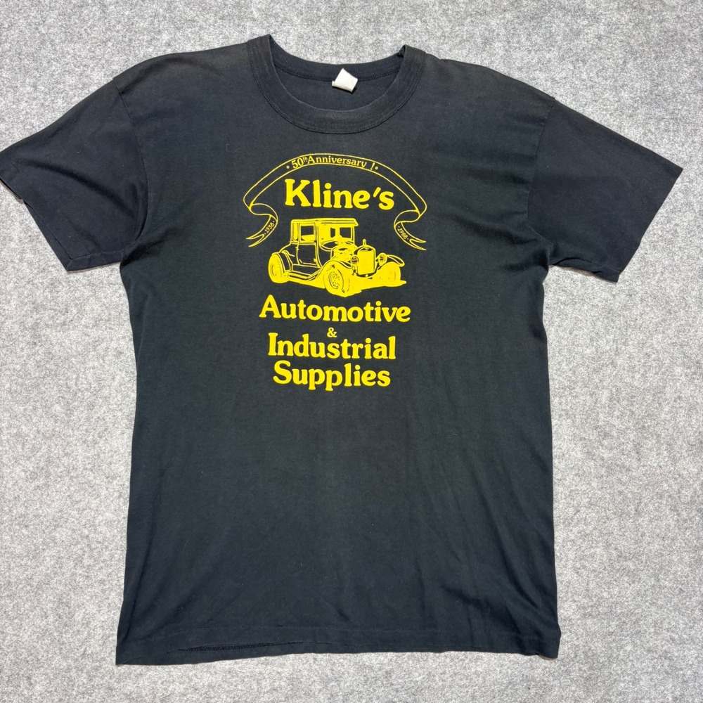 Vintage 1988 Klines Automotive 50th Anniversary T Shirt XL Black Single Stitch
